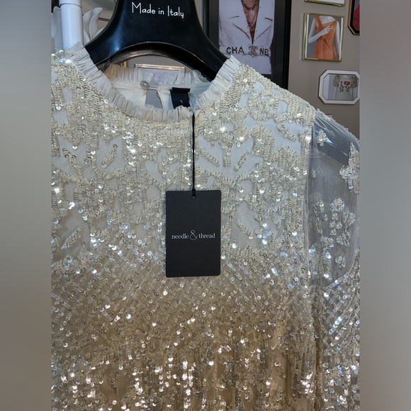 NEEDLE & THREAD Snowdrop Gown in Sequin Tulle - Picture 8 of 11